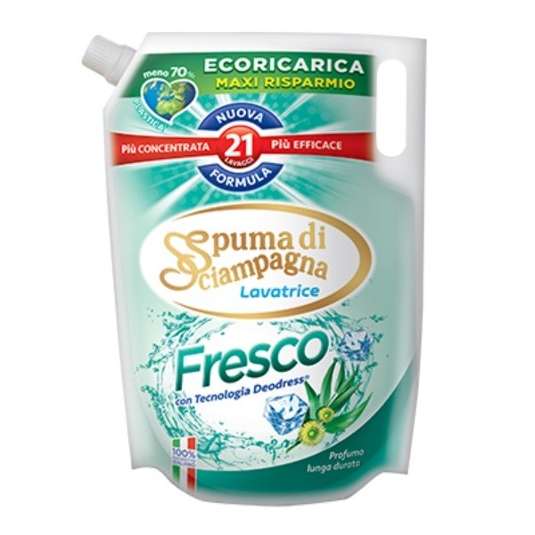 spuma di sciampagna detergent lichid de rufe fresco rezerva 21 spalari 1155 ml